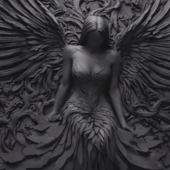 Angel Wing Wall Tapestry Black Flat Design Wall Decor NWOT - Picture 3 of 4